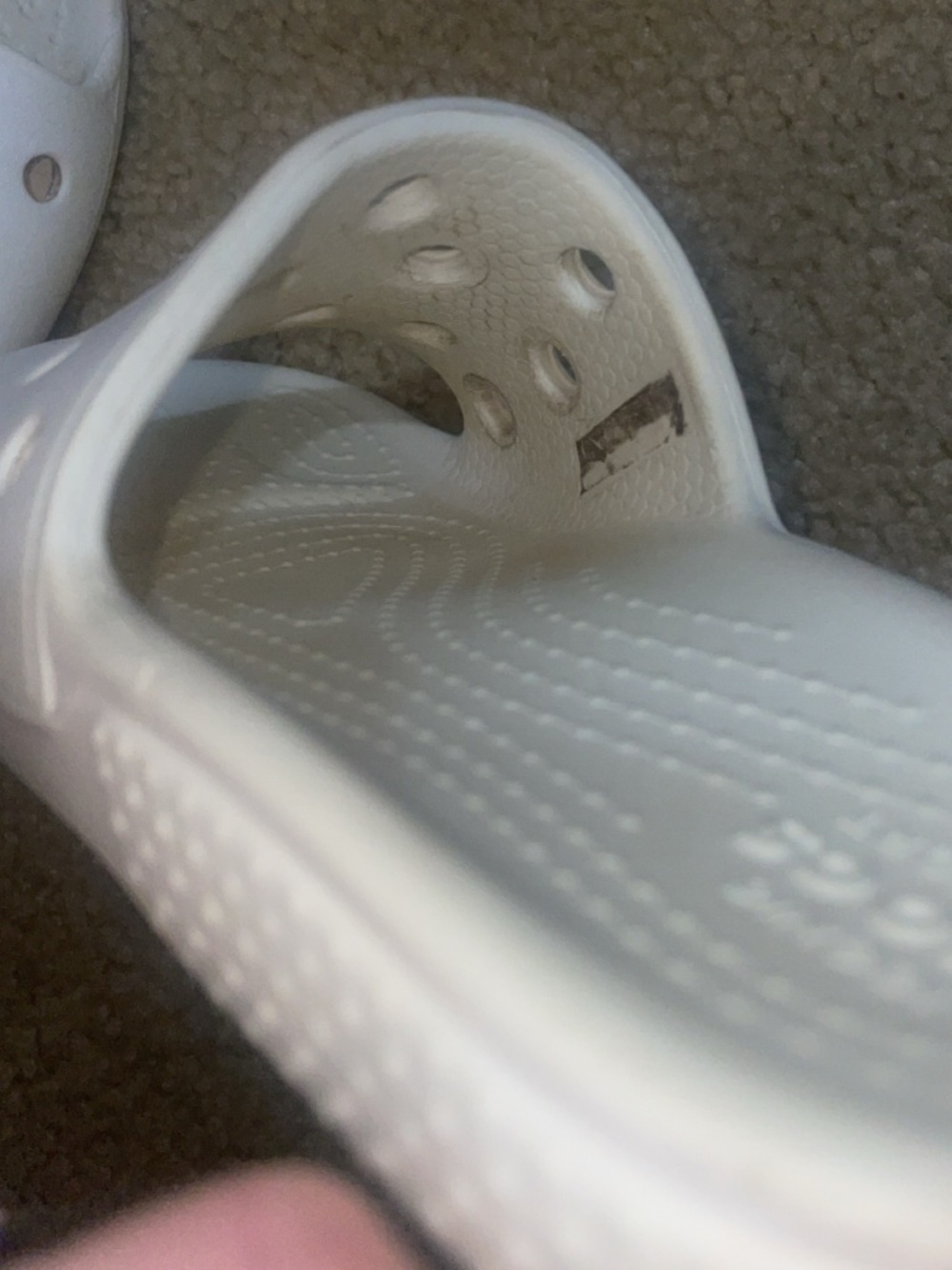 Kids white Crocs slides size 12 - Picture 6 of 7